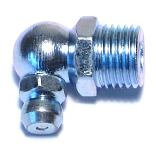Midwest Fastener 10mm-1.0 x 12mm x 21mm Zinc Plated Steel Extra Fine Thread 90 Degree Angle Grease Fittings 6PK 67171 - main